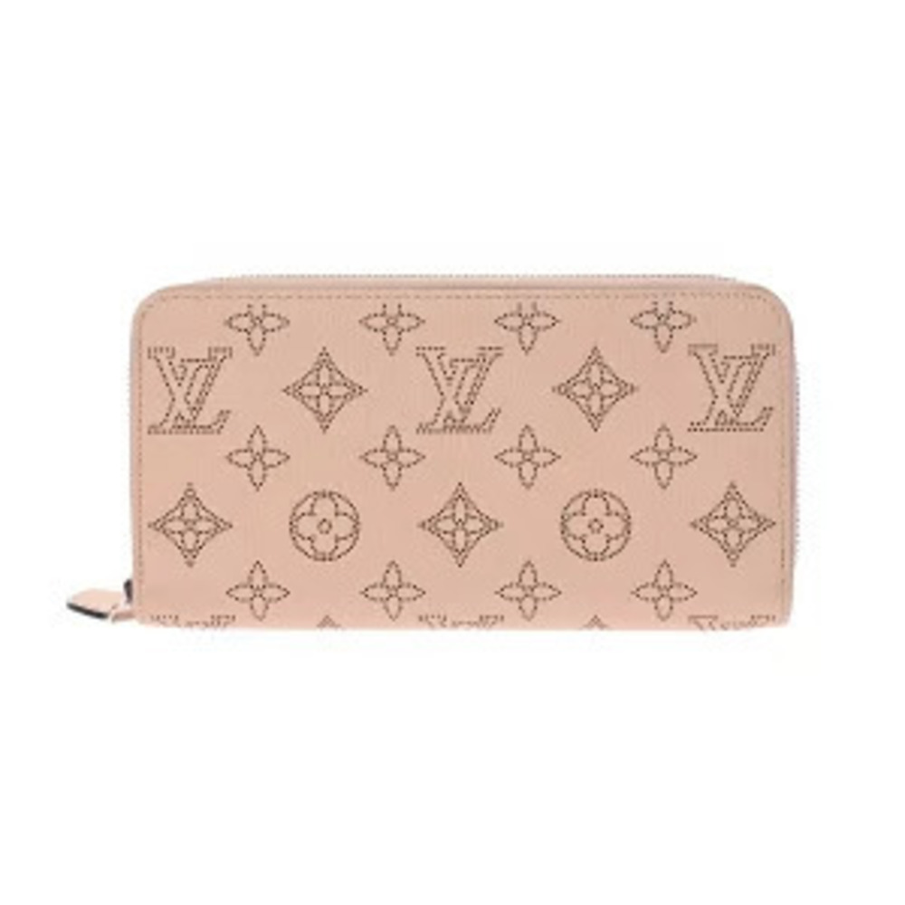 Louis Vuitton Monogram Mahina Zippy Wallet Jasmine Pink Leather Long